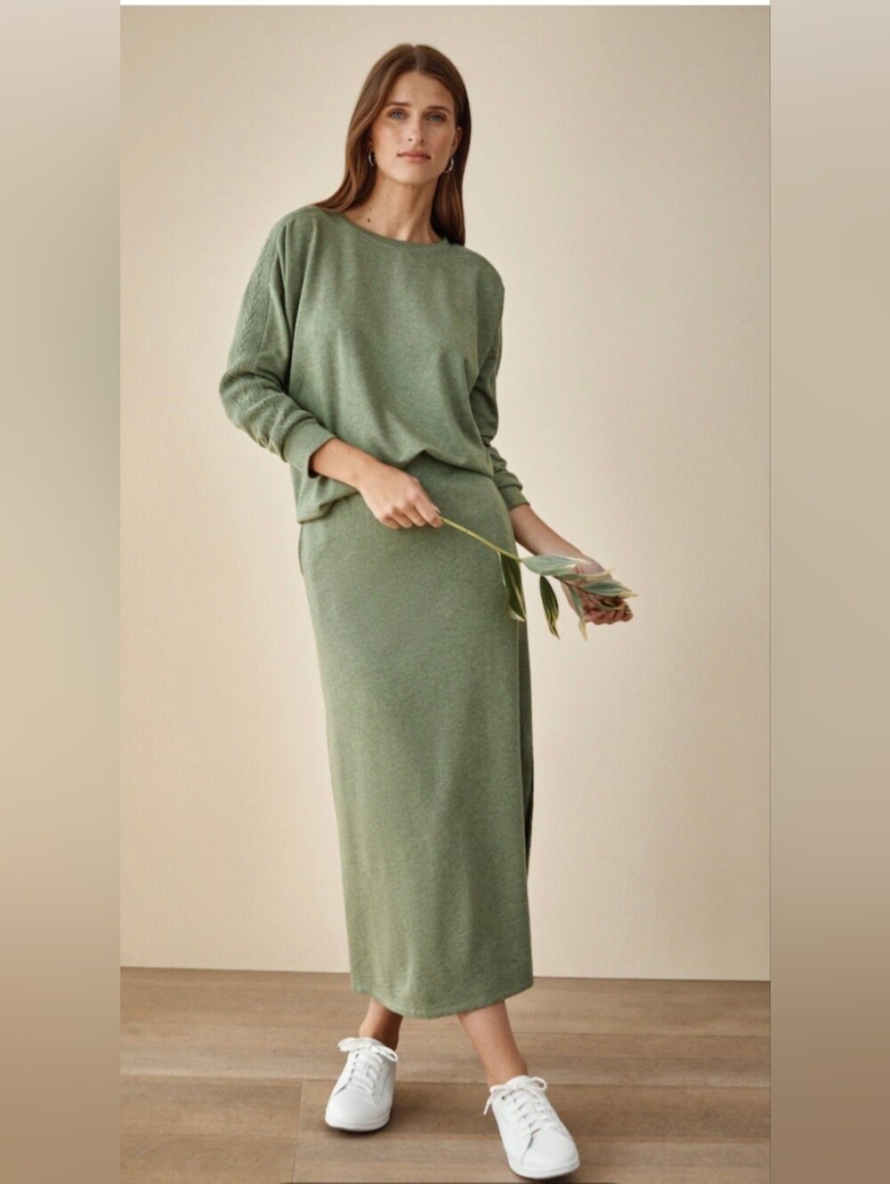 JJill Knit Maxi Skirt Green S
